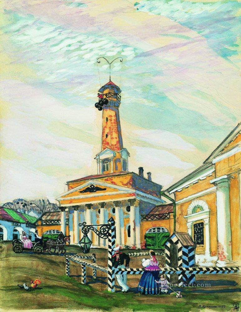 square in krutogorsk 1915 Boris Mikhailovich Kustodiev Oil Paintings